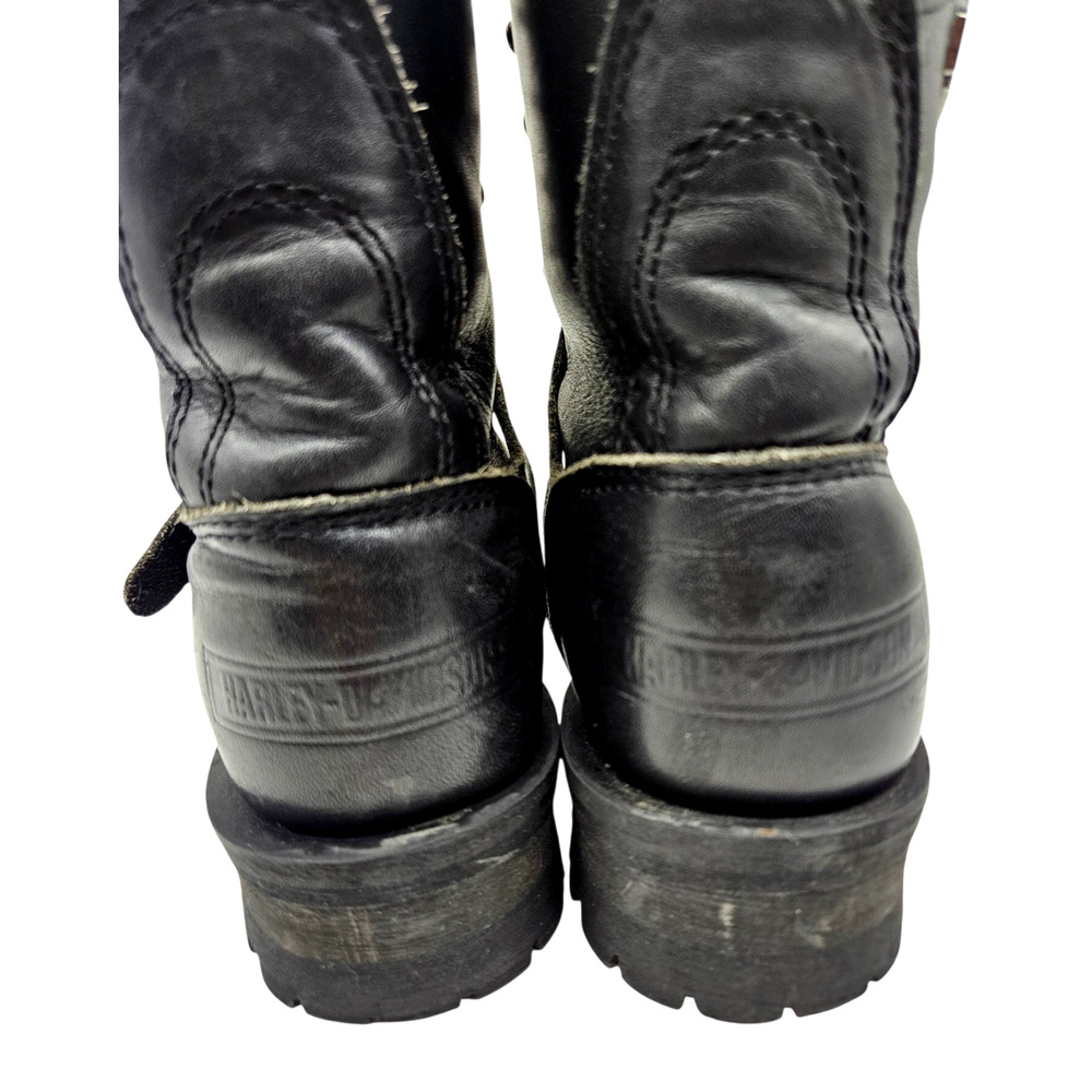 Harley-Davidson Women's Sz 7.5 Black Leather Faded Glory Biker Boots 81003 - Picture 5 of 16